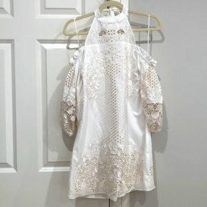 Parker white off shoulder dress